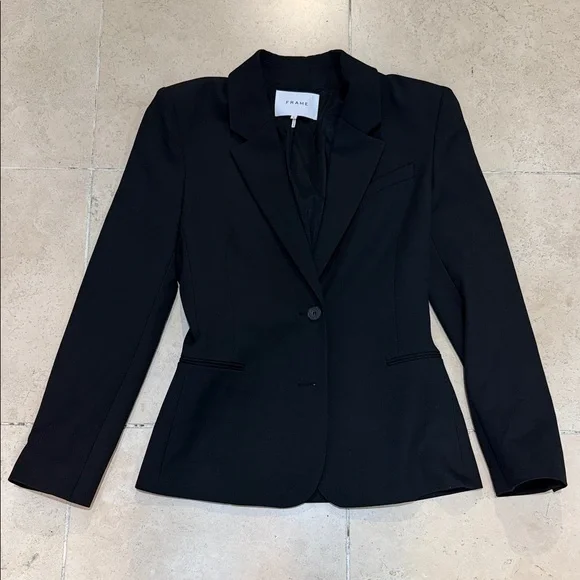 Frame Denim Women's Classic Black Suit Jacket - Picture 1 of 6